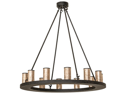 Meyda Loxley 12-Light Glass Cylinder Chandelier in Coffee Bean Bronze