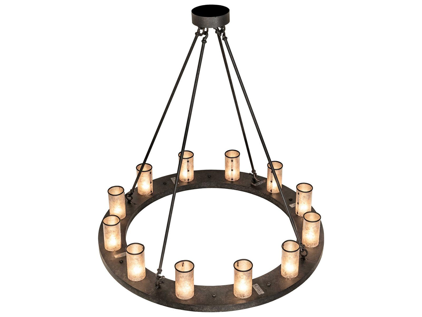 Meyda Loxley 12-Light Glass Cylinder Chandelier in Coffee Bean Bronze