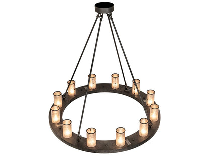 Meyda Loxley 12-Light Glass Cylinder Chandelier in Coffee Bean Bronze