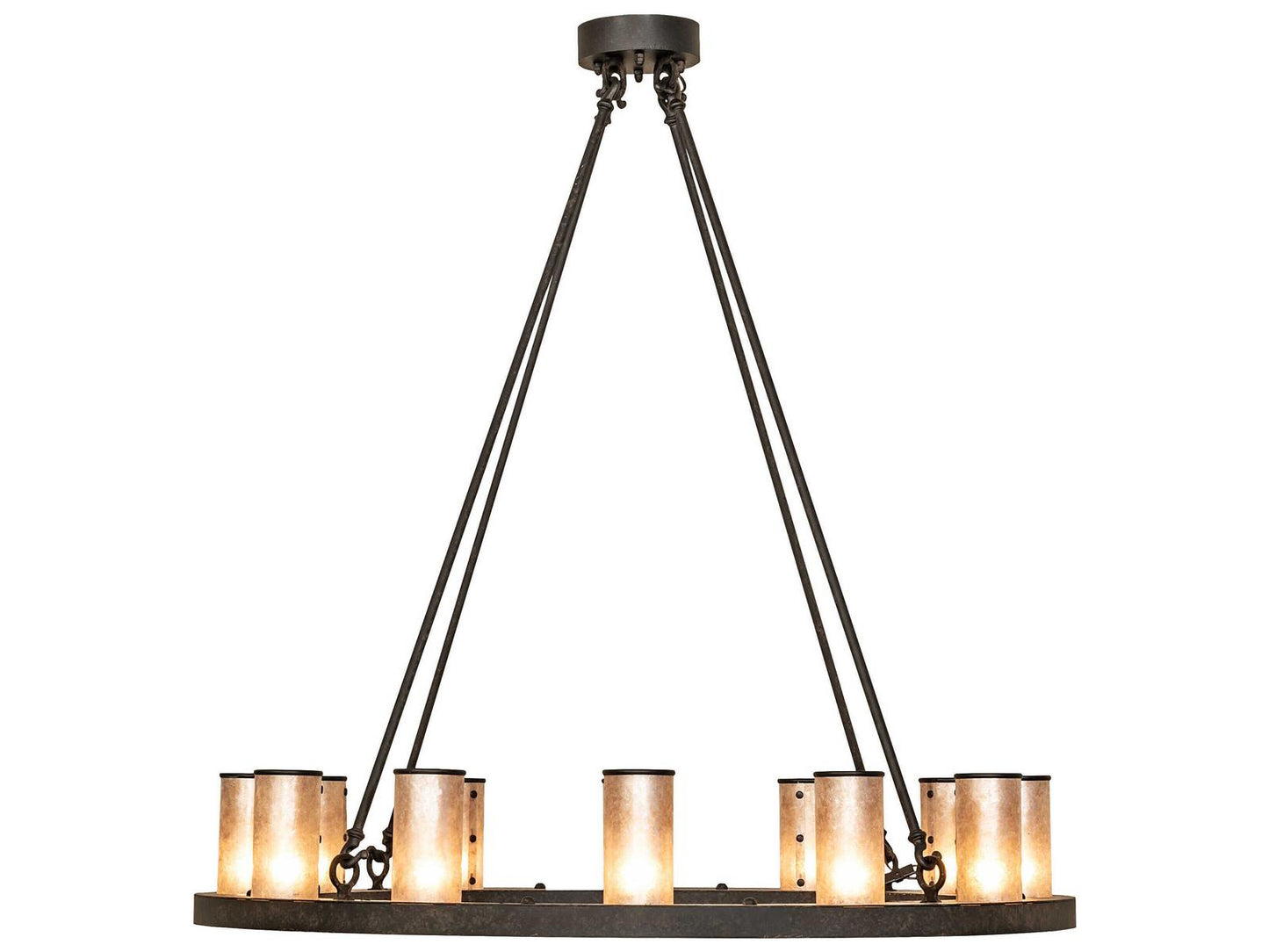 Meyda Loxley 12-Light Glass Cylinder Chandelier in Coffee Bean Bronze