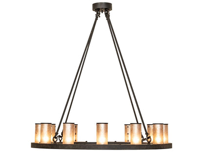 Meyda Loxley 12-Light Glass Cylinder Chandelier in Coffee Bean Bronze
