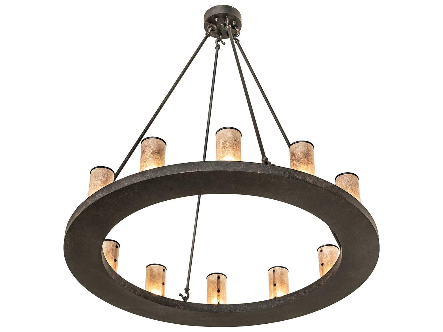 Meyda Loxley 12-Light Glass Cylinder Chandelier in Coffee Bean Bronze