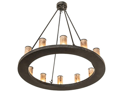 Meyda Loxley 12-Light Glass Cylinder Chandelier in Coffee Bean Bronze