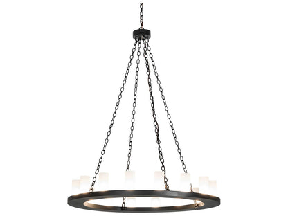 Meyda Loxley 16-Light Textured Black Glass Cylinder Chandelier