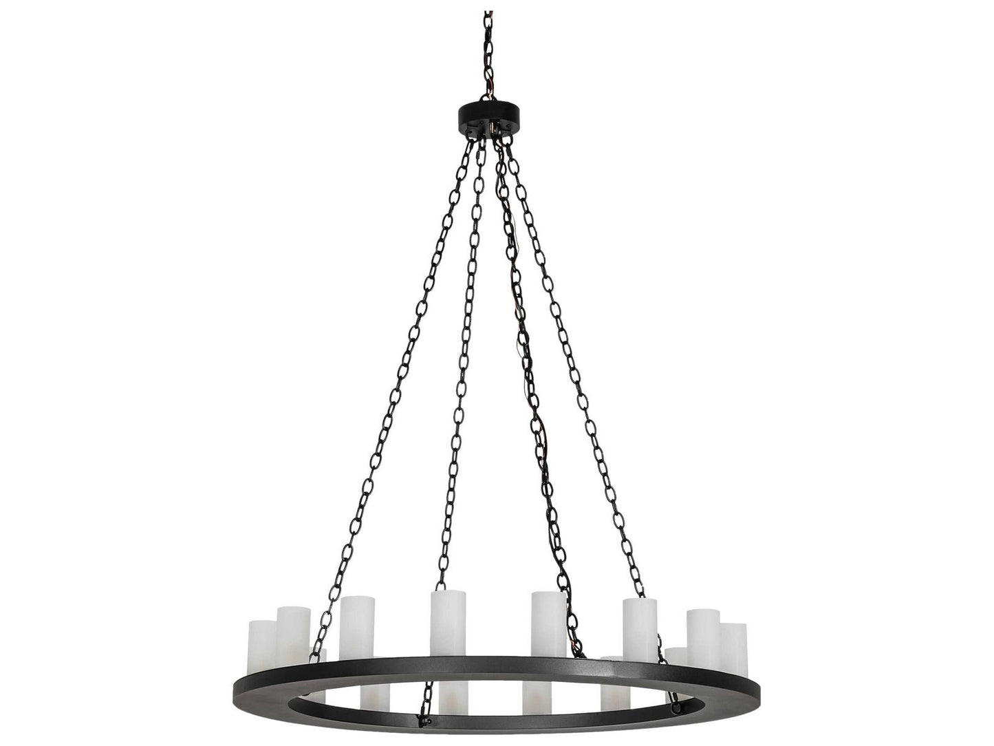 Meyda Loxley 16-Light Textured Black Glass Cylinder Chandelier