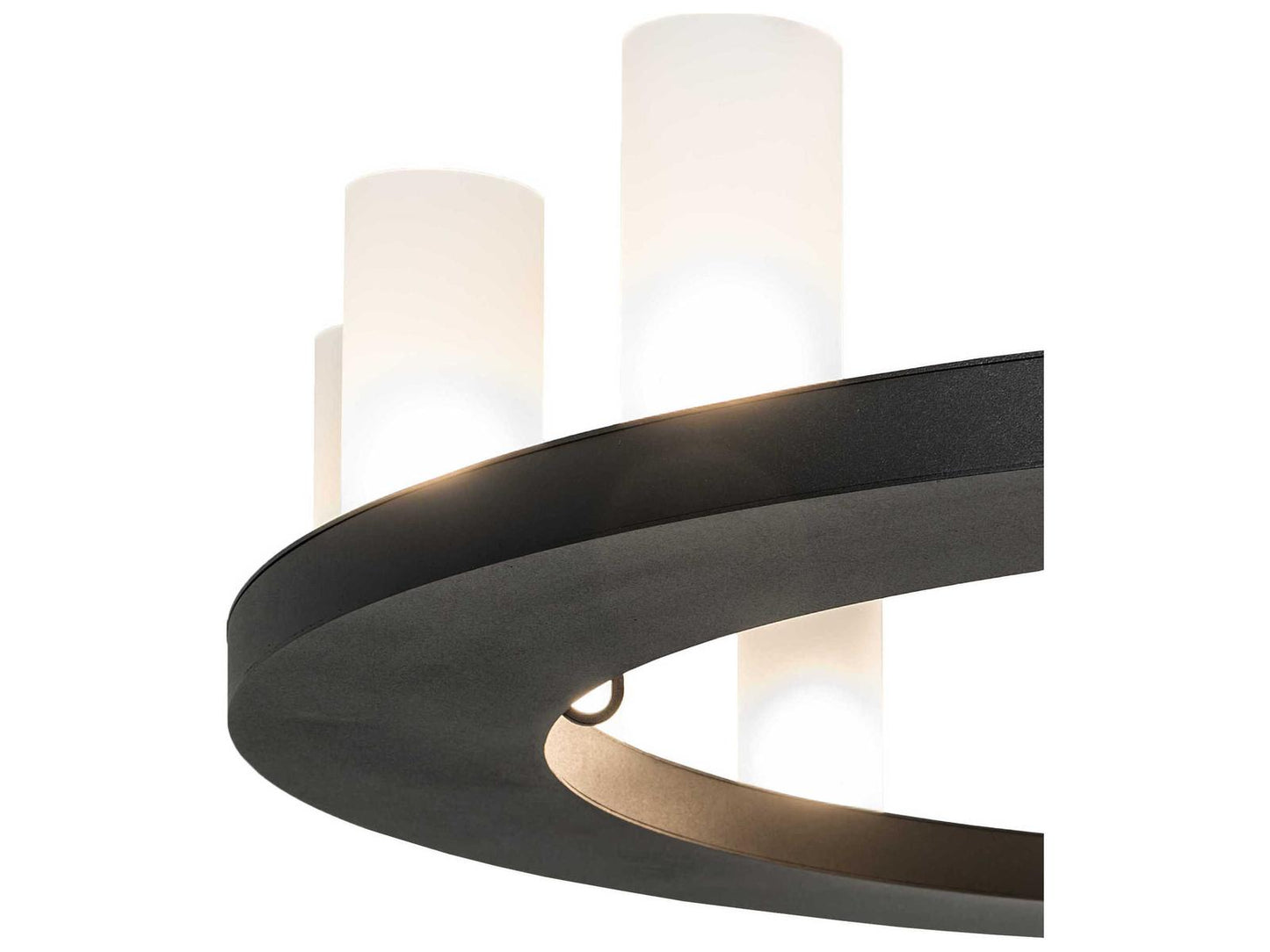 Meyda Loxley 16-Light Textured Black Glass Cylinder Chandelier