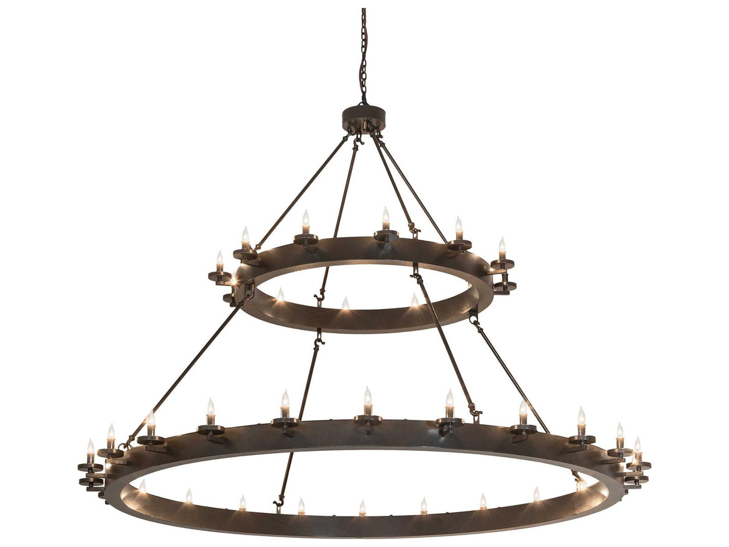 Meyda Loxley 36-Light Two-Tier Chandelier in Timeless Bronze Vein
