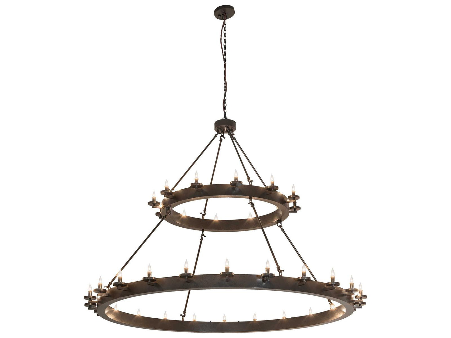 Meyda Loxley 36-Light Two-Tier Chandelier in Timeless Bronze Vein