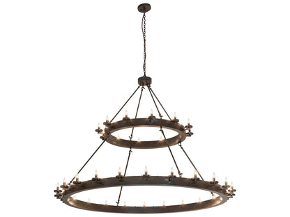 Meyda Loxley 36-Light Two-Tier Chandelier in Timeless Bronze Vein