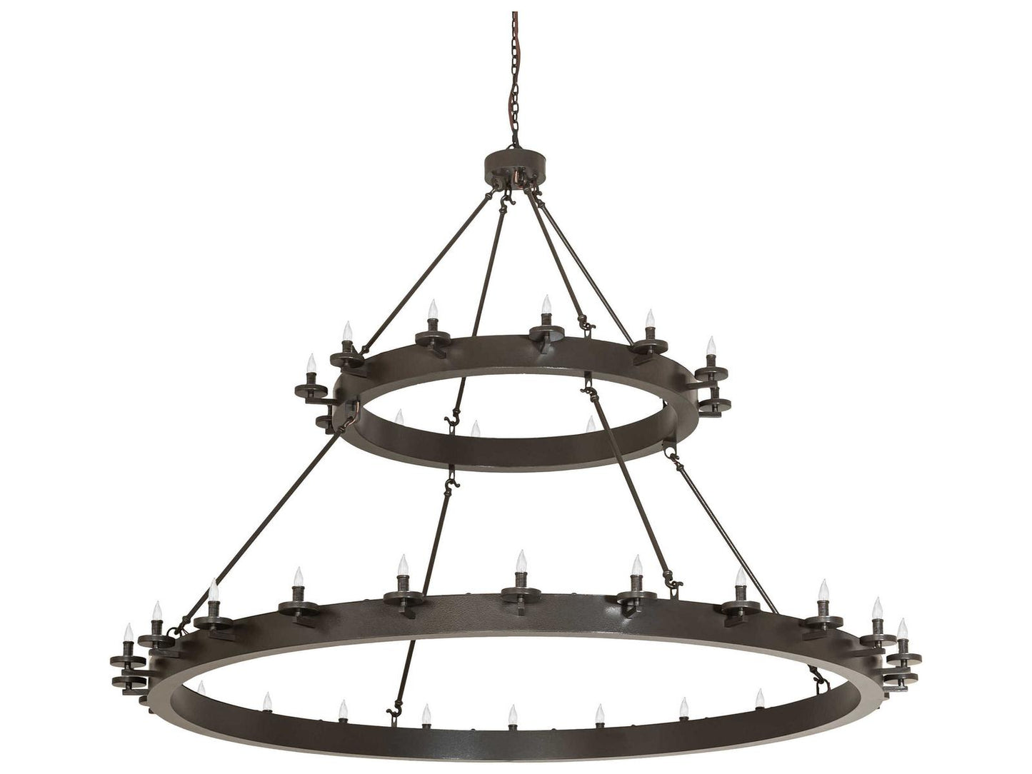 Meyda Loxley 36-Light Two-Tier Chandelier in Timeless Bronze Vein