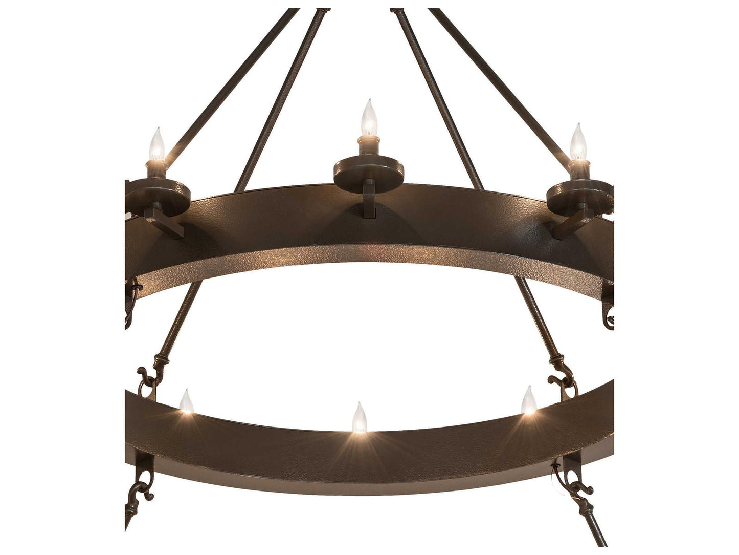 Meyda Loxley 36-Light Two-Tier Chandelier in Timeless Bronze Vein