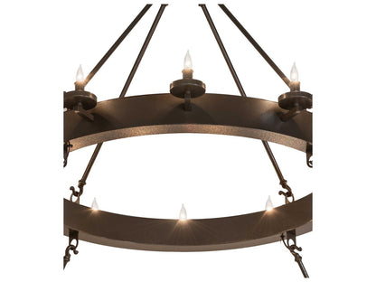 Meyda Loxley 36-Light Two-Tier Chandelier in Timeless Bronze Vein