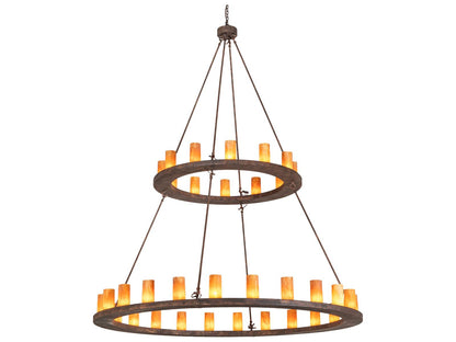 Meyda Loxley 36-Light Baroque Bronze Tiered Chandelier with Ambra Siena Idalight Cylinders