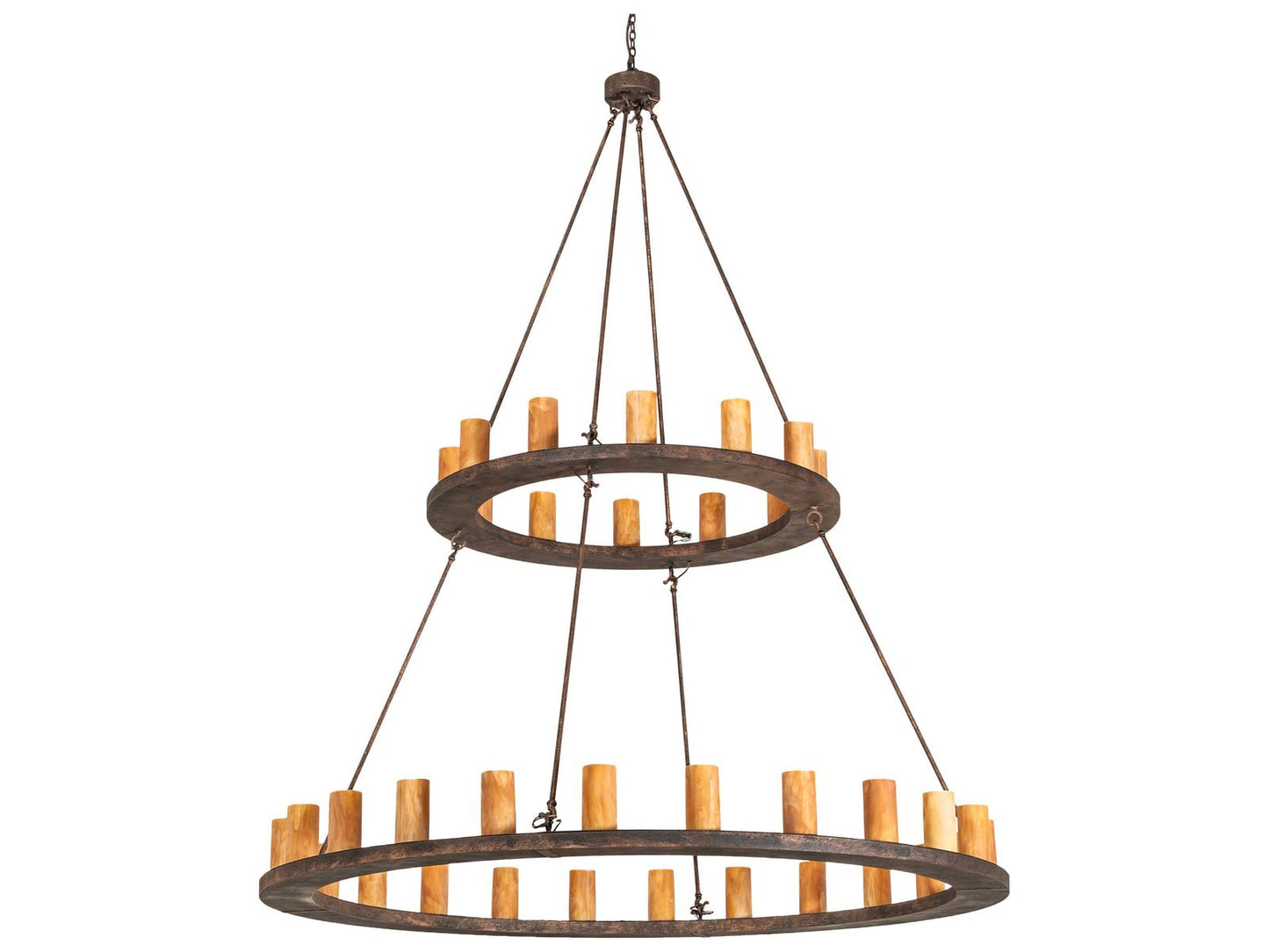 Meyda Loxley 36-Light Baroque Bronze Tiered Chandelier with Ambra Siena Idalight Cylinders