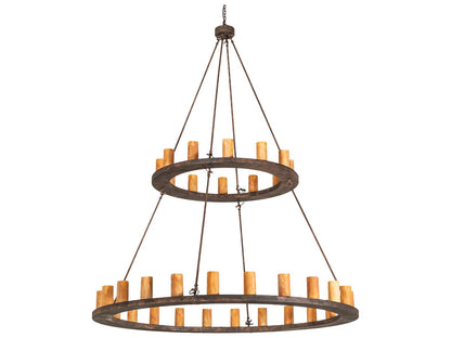 Meyda Loxley 36-Light Baroque Bronze Tiered Chandelier with Ambra Siena Idalight Cylinders