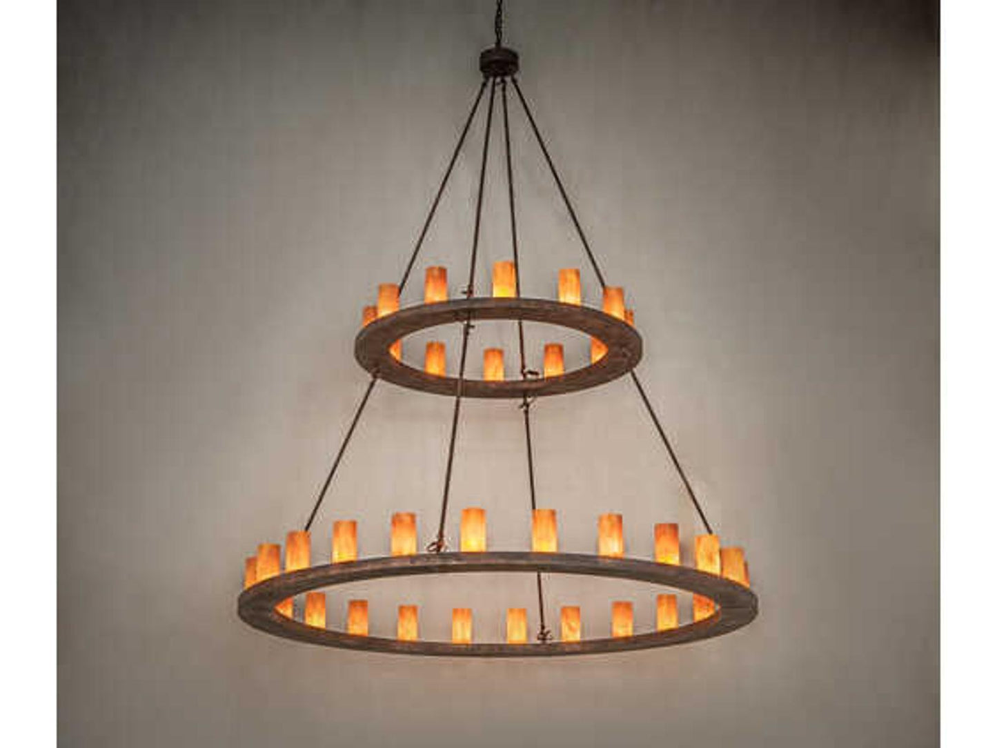 Meyda Loxley 36-Light Baroque Bronze Tiered Chandelier with Ambra Siena Idalight Cylinders