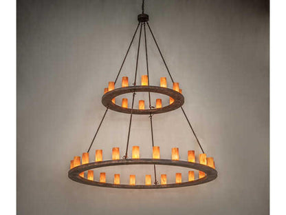 Meyda Loxley 36-Light Baroque Bronze Tiered Chandelier with Ambra Siena Idalight Cylinders