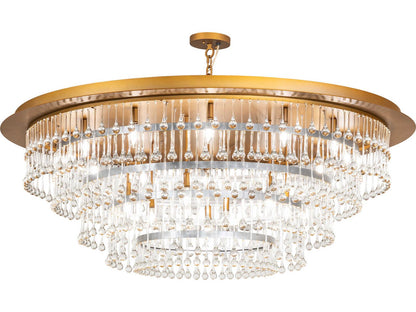 Meyda Tiffany 19-Light Corsica Crystal Chandelier in Gold Matte Nickel and Sparkle Silver