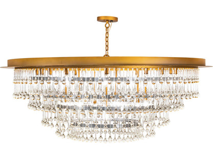 Meyda Tiffany 19-Light Corsica Crystal Chandelier in Gold Matte Nickel and Sparkle Silver