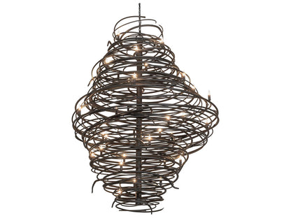 Meyda Cyclone 36-Light Black Chandelier with Hand-Forged Steel Accents