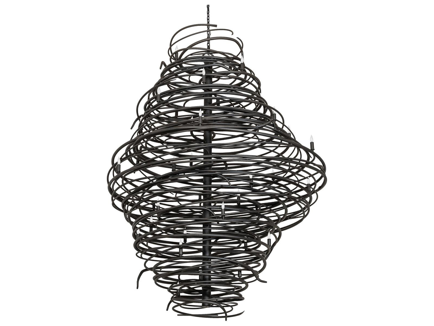 Meyda Cyclone 36-Light Black Chandelier with Hand-Forged Steel Accents