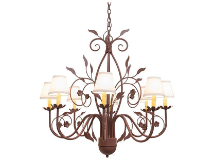 Meyda Bordeaux 8-Light Candelabra Empire Chandelier in Rust Brown