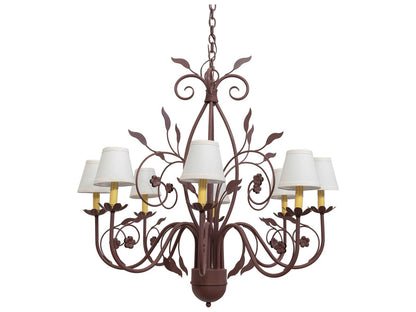 Meyda Bordeaux 8-Light Candelabra Empire Chandelier in Rust Brown