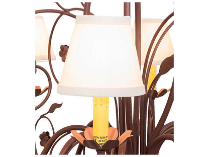 Meyda Bordeaux 8-Light Candelabra Empire Chandelier in Rust Brown