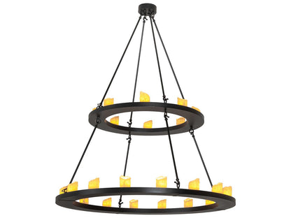 Meyda Loxley 24-Light Textured Black Tiered Chandelier