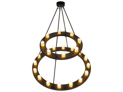 Meyda Loxley 24-Light Textured Black Tiered Chandelier