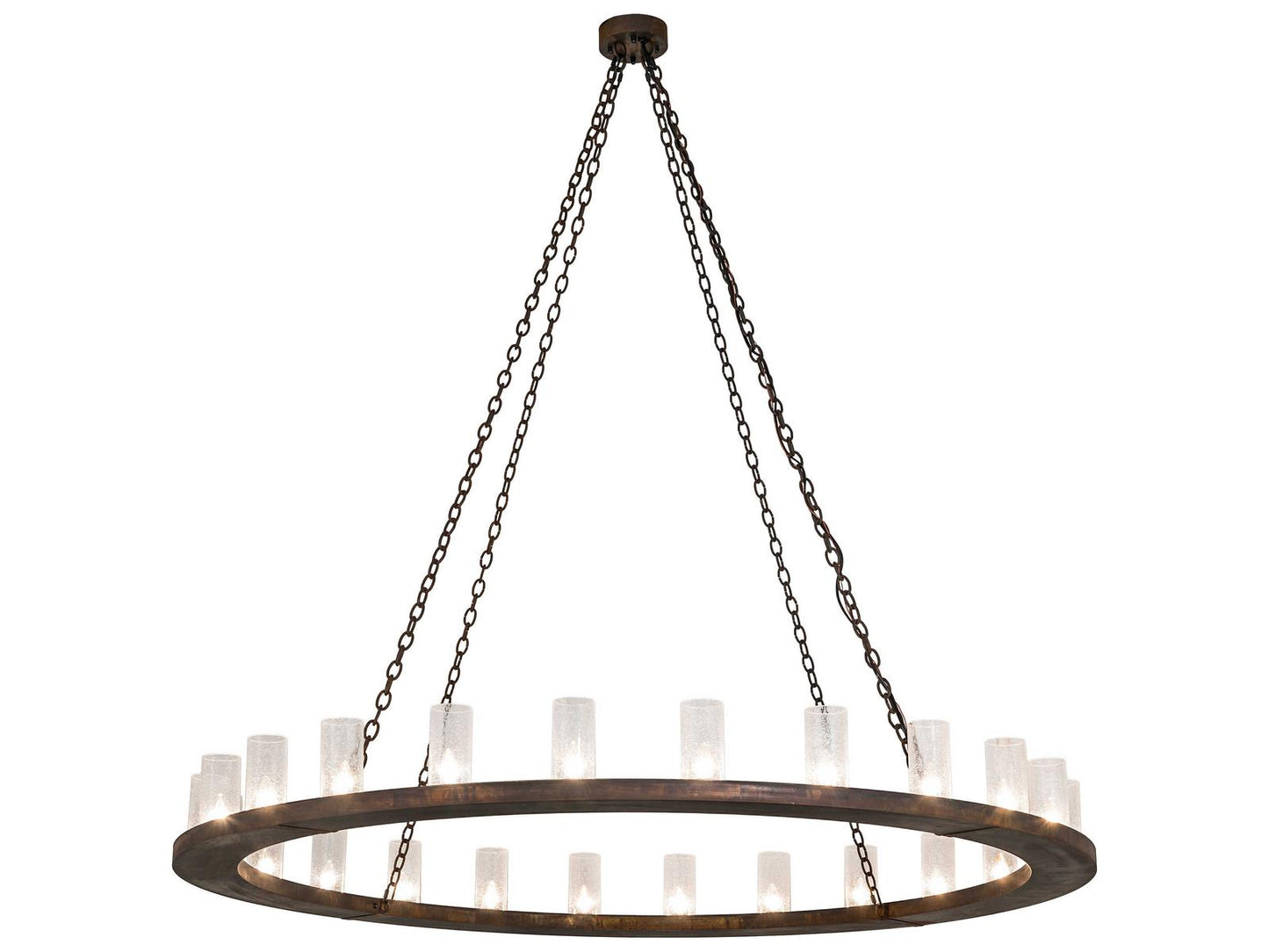 Meyda 24-Light Loxley Cylinder Chandelier in Blackened Steel