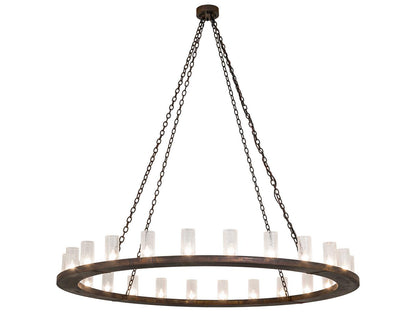 Meyda 24-Light Loxley Cylinder Chandelier in Blackened Steel