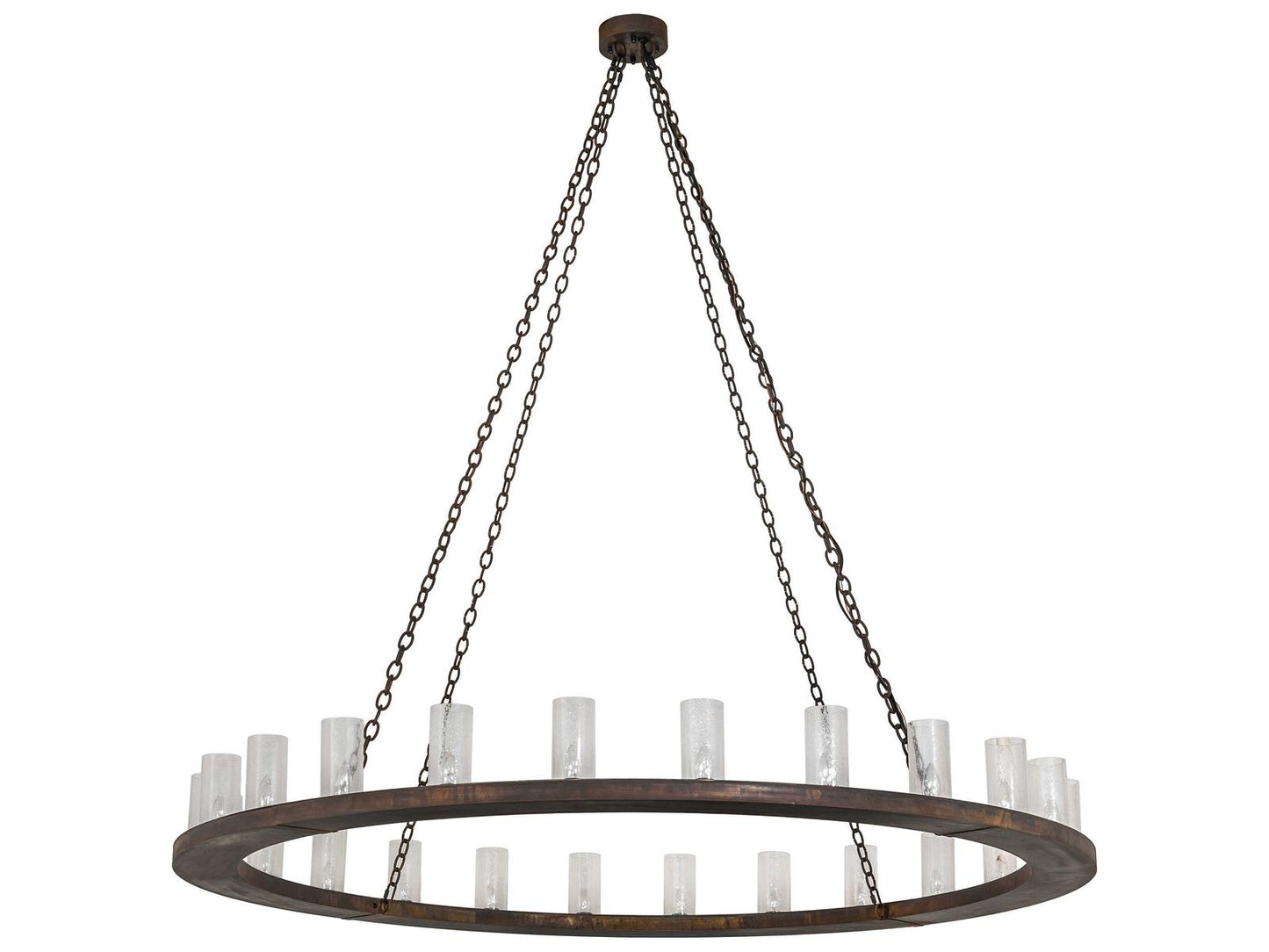 Meyda 24-Light Loxley Cylinder Chandelier in Blackened Steel
