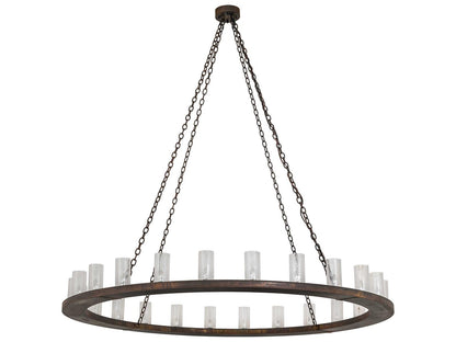 Meyda 24-Light Loxley Cylinder Chandelier in Blackened Steel
