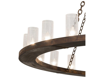 Meyda 24-Light Loxley Cylinder Chandelier in Blackened Steel