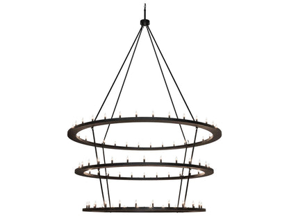 Meyda Loxley 85-Light Textured Black Candelabra Tiered Chandelier