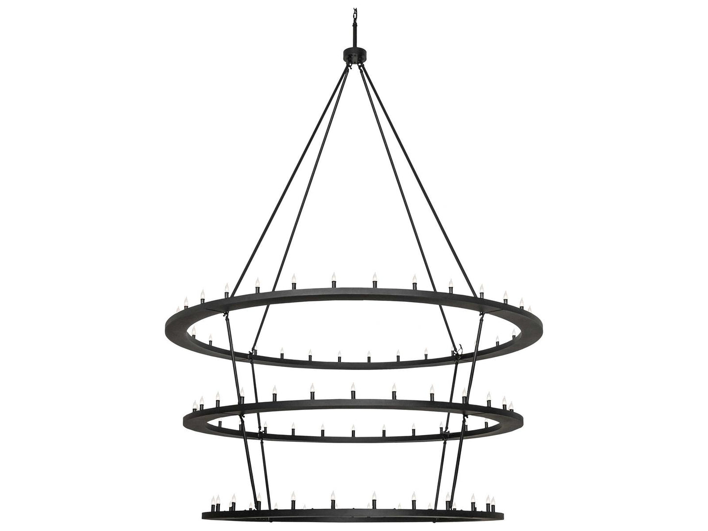 Meyda Loxley 85-Light Textured Black Candelabra Tiered Chandelier
