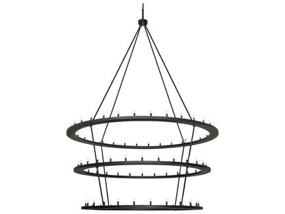 Meyda Loxley 85-Light Textured Black Candelabra Tiered Chandelier