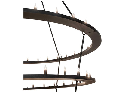 Meyda Loxley 85-Light Textured Black Candelabra Tiered Chandelier