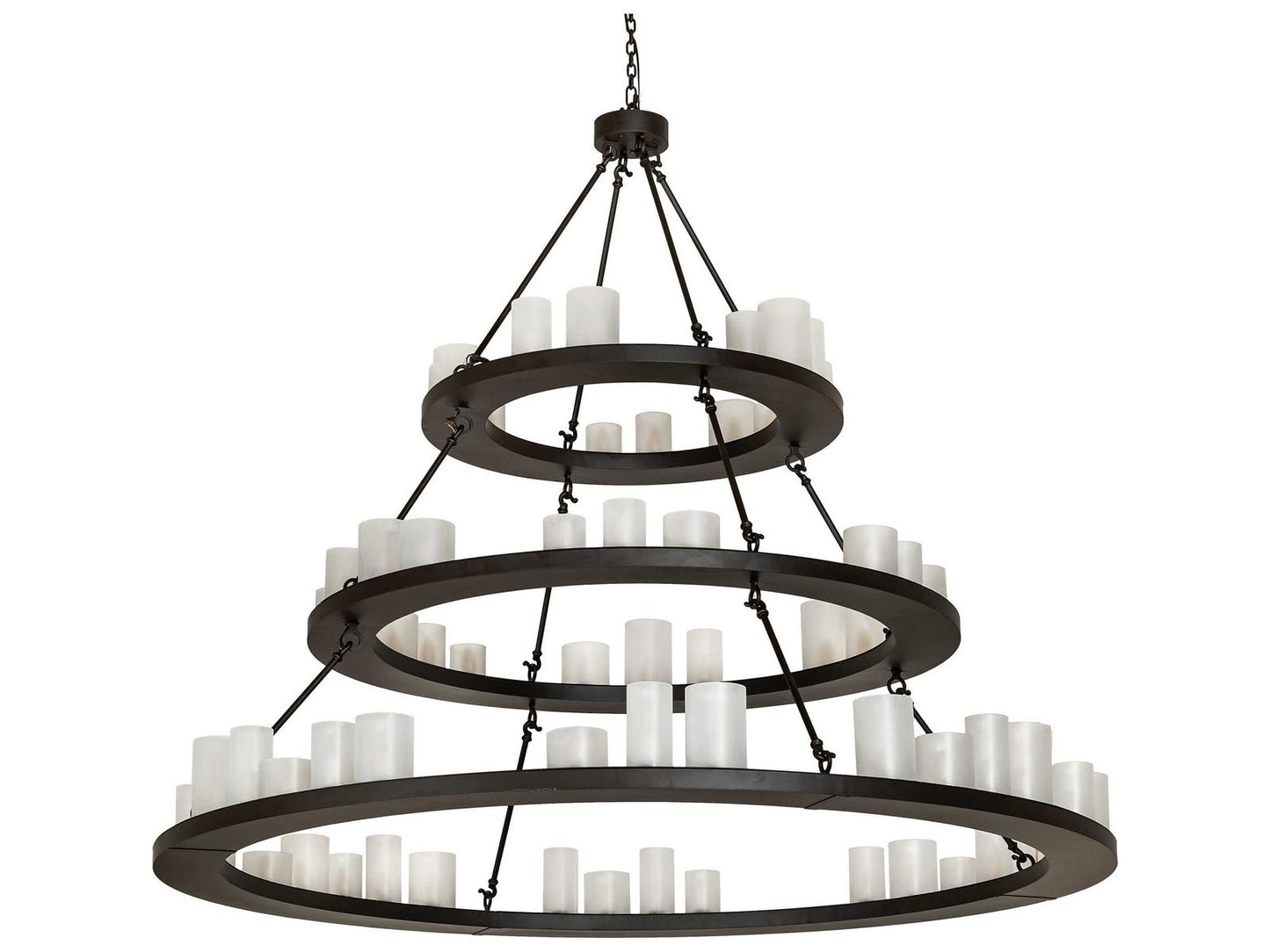 Meyda Loxley 63-Light Tiered Chandelier in Oil Rubbed Bronze with Clear Frosted Acrylic