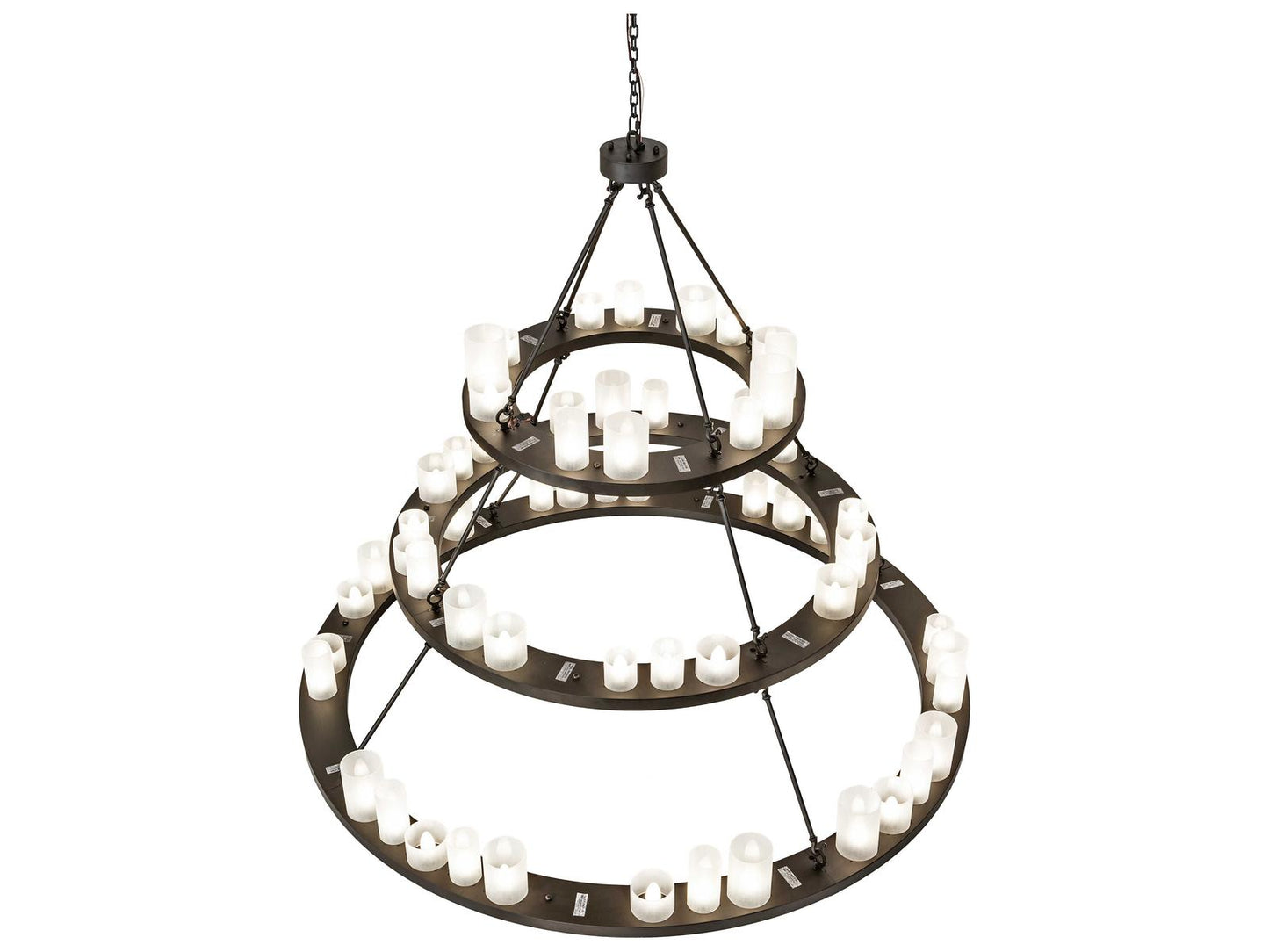 Meyda Loxley 63-Light Tiered Chandelier in Oil Rubbed Bronze with Clear Frosted Acrylic
