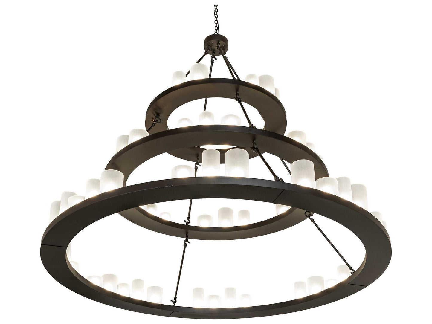 Meyda Loxley 63-Light Tiered Chandelier in Oil Rubbed Bronze with Clear Frosted Acrylic