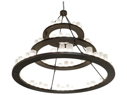 Meyda Loxley 63-Light Tiered Chandelier in Oil Rubbed Bronze with Clear Frosted Acrylic