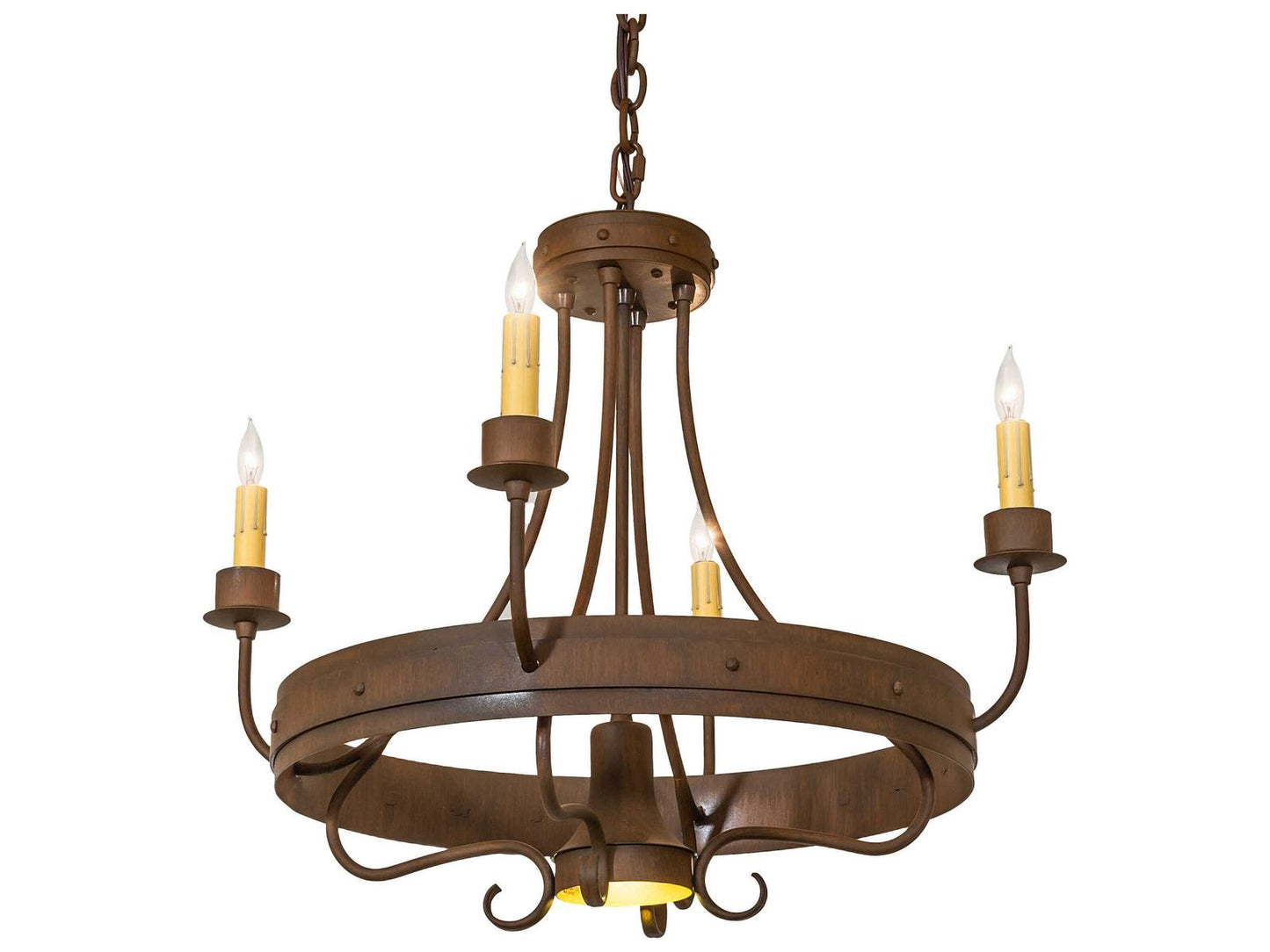 Meyda Franciscan 4-Light Gothic Chandelier in Rustic Iron