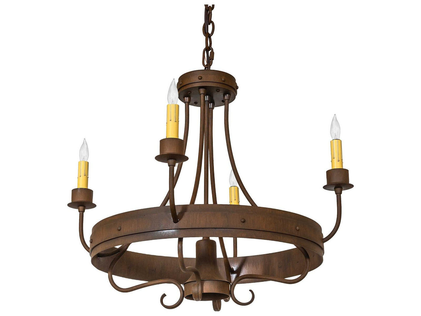 Meyda Franciscan 4-Light Gothic Chandelier in Rustic Iron