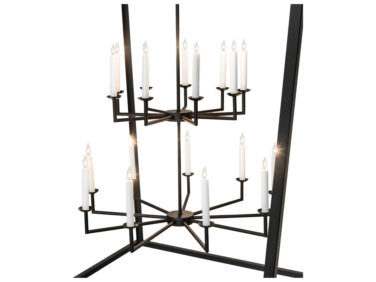 Meyda 18-Light Kitzi Tiered Chandelier in Textured Black