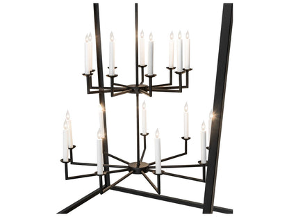 Meyda 18-Light Kitzi Tiered Chandelier in Textured Black