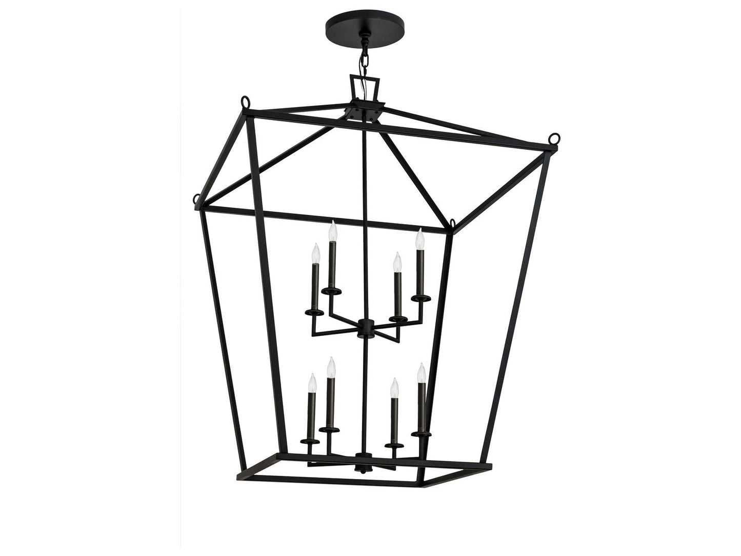 Meyda Kitzi 8-Light Textured Black Candelabra Tiered Chandelier