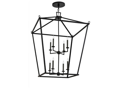 Meyda Kitzi 8-Light Textured Black Candelabra Tiered Chandelier