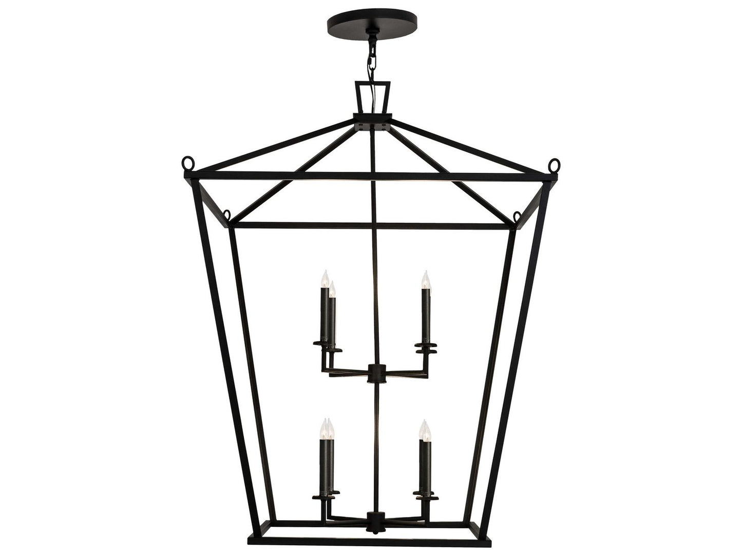 Meyda Kitzi 8-Light Textured Black Candelabra Tiered Chandelier